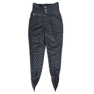 Bogner Dona Stirrup Ski Pants in Black Gray SIlver Jacquard Size 10 (runs small)